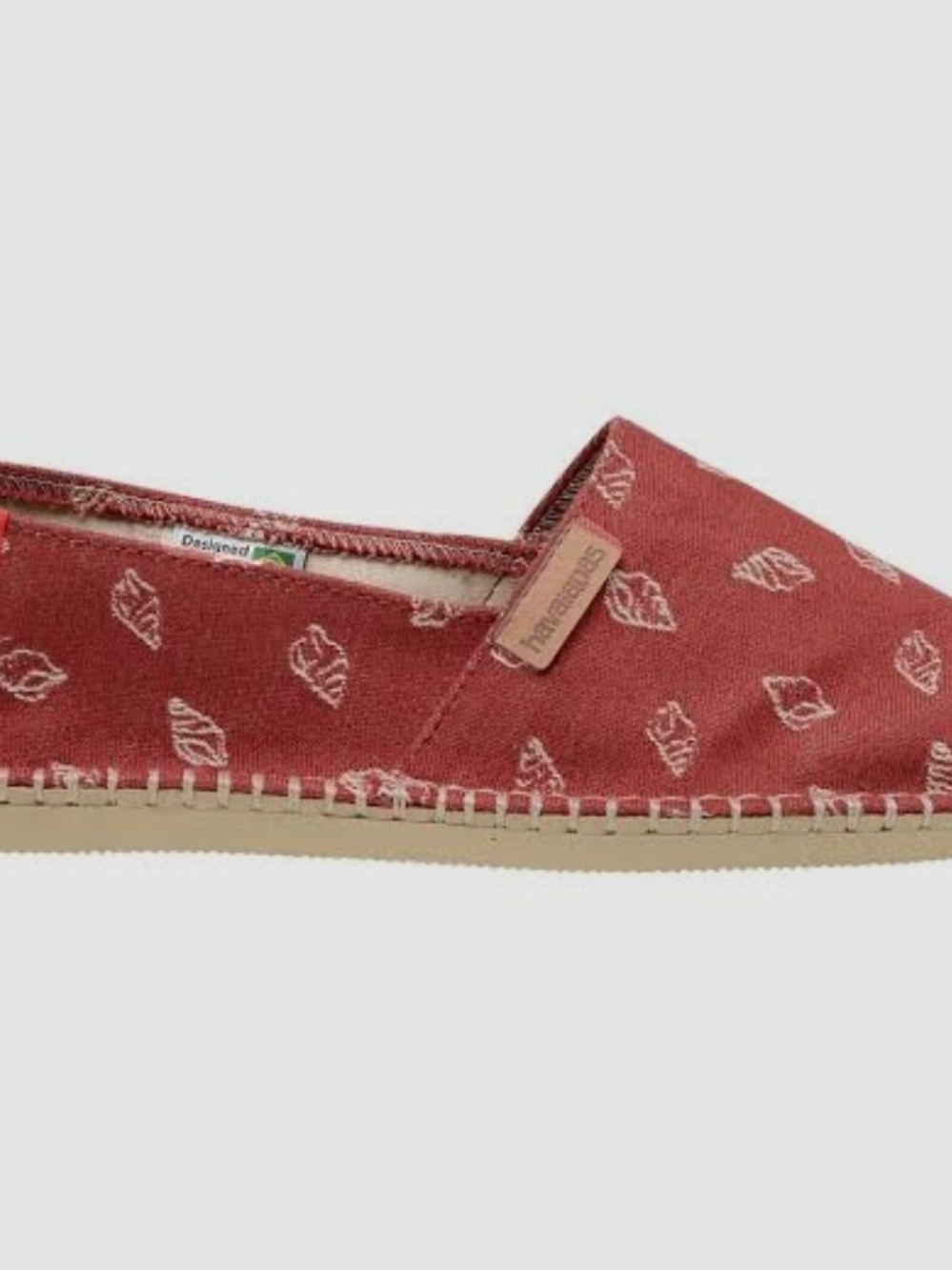 Havaianas Red Leaf-Print Espadrille Slip-On